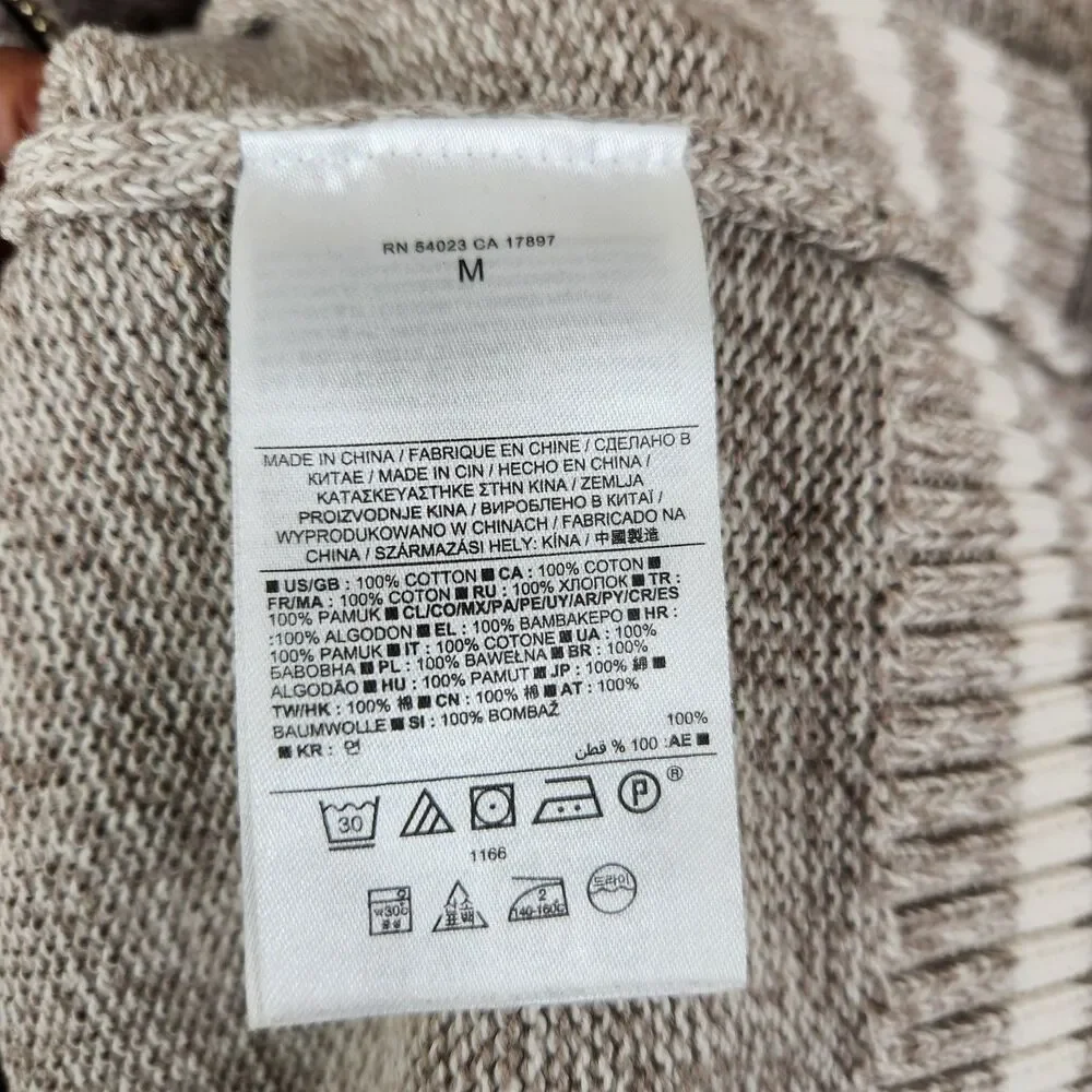 Banana Republic Factory Mens Mock Neck Full Zip Cotton Sweater Medium